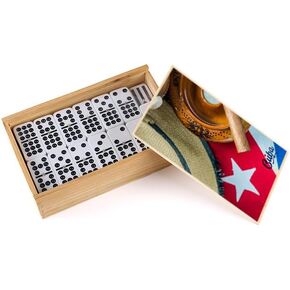 Domino Cubano Doble Nueve Cuban Dominoes Double Nine with Cuban Flag on Chips Cuban Traditions Great for Gift