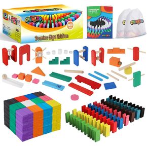– 1000 PCS Wooden Dominos for Kids - Domino Toys for Outdoor or Indoor Game, Dominos for Kids Ages 4-8, Stacking Dominos for Kids 8-12 - Including Bag, Instruction Manual & Accessories