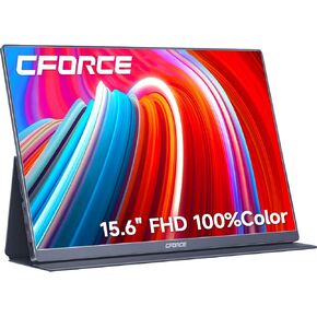 c-force Portable Monitor, 15.6" Ultra Slim Portable Laptop Monitor FHD 1080P External Display with Dual Speakers Second Screen for Laptop Mac PC Phone Xbox PS4 PS5 Switch