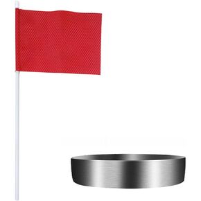 Golf Flagsticks Mini, Putting Green Flag for Yard, Trainging Accessory Practice Hitting Stainless Steel Golf Green Cup with Flag