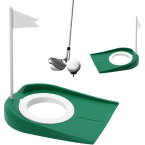 Pwshymi Golf Putting Cup Mini Putt Hole Plastic Indoor Putt Putt Greens Practice Aids Adjustable Hole White Flag Inside Putt for Indoor Outdoor Home Office Golf