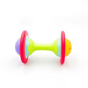 BaBeloved Mini Dumbbell Soft Food-Grade Baby Teether Rattle Development Sensory Chewing Toy Infant Ages 3 Months+