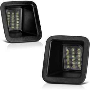 VIPMOTOZ Full LED License Plate Light Tag Lamp Housing Assembly Replacement Pair For 2017-2022 Ford F250 F350 F450 Super Duty Pickup Truck - 6000K Diamond White, 2-Pieces