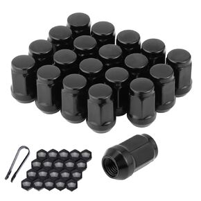 M12x1.5 Lug Nuts Black Lug Nuts M12-1.50 Acorn Lug Nuts 12x1.5 19mm (3/4") Hex 1.38" Long Set of 20 Wheel Lug Nut Fits for Ford Fusion Ford Escape etc