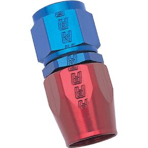 RUSSELL/EDEL 610020 Red/Blue Anodized Aluminum -6AN Straight Hose End