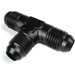 10AN Flare Tee Block Aluminum AN10 Male T Fuel Hose Union Fitting Adapter Black 10AN to 2x -10AN