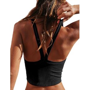 Ugerlov Women's Sleeveless Scoop Neck Tank Tops Racerback Crop Cami Shirt Cute Trendy Workout Tee Shirts