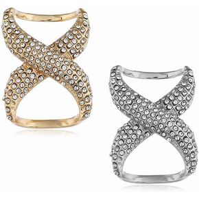 2 PCS Fashion Scarf Clips Scarf Ring Buckle Rhinestone Scarf Ring Buckle Silk Scarf Clasp Clips for Women Lady Girls, Gold, Medium