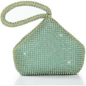 BABEYOND Women's Rhinestone Clutch Evening Bags Sparkly Glitter Triangle Purse for 1920s Party Prom Wedding