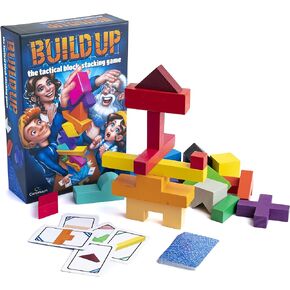 Continuum Games Build Up: The Classic Block Stacking Game 20 Block Tumbling Tower Balancing Game 2-6 Players Ages 8 and Up