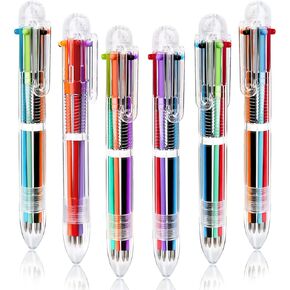 Mluchee 24 Pack Multicolor Pen All In One 0.5mm 6-in-1 Multi Color Pen, Back to School Pens, Fun Pens for Party Favors, Retractable Ballpoint Rainbow Color Pens Thanksgiving Christmas Gifts