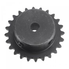 uxcell 24 Tooth Roller Sprocket B Type, 25 Chain Single Strand 1/4" Pitch, 10 x 9mm Bore Black Oxide C45 Carbon Steel with Set Screws for ISO 04C Chain