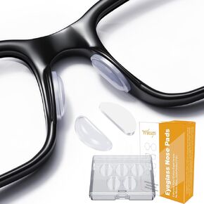 Eyeglass Nose Pads, 5 Pairs, Adhesive Anti-Slip Glasses Nose Pads, Soft Silicone Nose Pad Cushion Glasses Nose Pads Replacement for Glasses, Eyeglasses, Sunglasses, 13.5mmx5mmx1.3mm