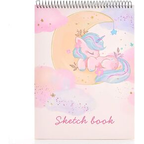 MEMX Sketch Book for Kids, 8"X11.5" 100 Pages(110gsm), Spiral Bound Artist Sketch Pad, Durable Acid Free Sketchbook for Painting, Sketching or Doodling, Best Gifts for Drawing Boys and Girls, White