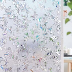 Stained Glass Window Film Privacy : Window Privacy Film Sun Blocking Anti UV Rainbow Window Clings 3D Decorative Window Vinyl Static Cling Window Sticker