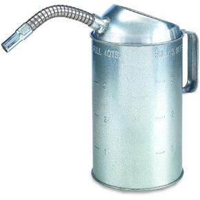 LUMAX LX-1526 Silver 2 Quart Galvanized Measure Can with Flex Spout. Galvanized Steel Construction for Durability. Durable Galvanize Finish to Resist Rust.