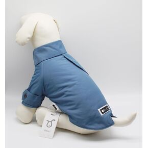 Pet Dog Puppy Cat Clothes Trench Coat Jacket - Theodore (X-Small, Blue)