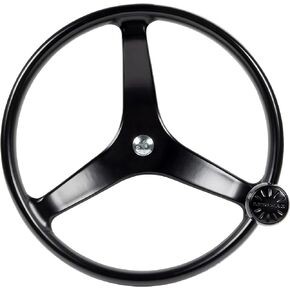 Lewmar Power Grip Boat Steering Wheel with 5/8" Welded Nut - 13.5" Diameter, Weather-Resistant Black Cast Stainless Steel, Professional Knob with Ergonomic Finger Grips
