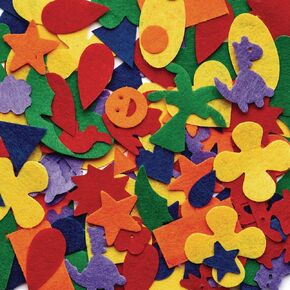 Colorations® Felt Embellishment Shapes, Set of 500, Assorted Shapes & Colors for Craft Projects, Collaging shapes, Shapes for Decorating and Crafting, Kids Craft Supplies, Felt Shapes for Children