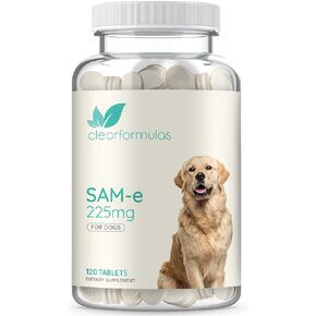 ClearFormulas Sam-e for Dogs, S-Adenosyl-L-Methionine, 225mg 120 Chewable Tablets, Natural Hepatic Liver Health Support