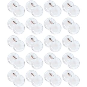 20 Pack Clear Button Pins 1.5 inch DIY Button Pins Kit Make Your Own Acrylic Buttons with Sublimation Button Maker Set for for Christmas Craft Supplies DIY Badges School Projects