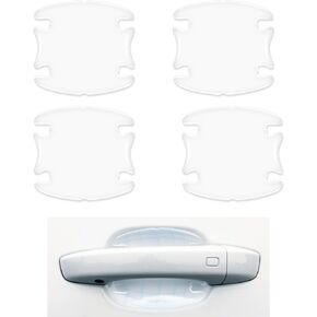4pcs Car Door Handle Protector Sticker, Clear Car Door Bowl Scratch Protector Waterproof Car Door Handle Scratch Protector Universal Car Door Handle Protector Film for Most Cars