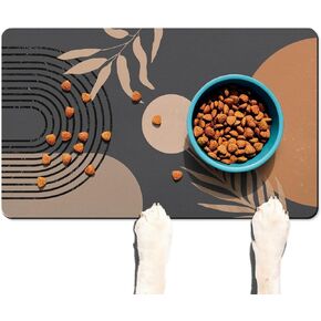 Dog Food Mats for Floors Super Absorbent, Pet Cat Food Mat - Non Slip Dog Bowl Mats for Food and Water, Eco-Friendly Boho Dog Placemats Feeding Mat