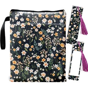 Book Sleeve Book Sleeve for Book Lovers Book Protector Bookish Gifts Book Cover with Zipper for Paperback Washable Floral Printed Bookcover for Women Teacher Girl