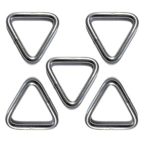 US STAINLESS 5 Pieces Stainless Steel 316 Triangle Ring Welded 1/4" x 2" (6mm x 50mm) Marine Grade Loop