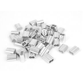 uxcell 5/32-inch Wire Rope Aluminum Sleeves Clip Fittings Cable Crimps 50pcs