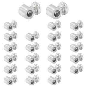 24 Pcs Steel Wire Rope Cable Clamp, 5.7X 10 mm Double Hole Wire Rope Clips with Hexagon Socket Head Cap Screws for 1.5mm Diameter Wire Rope (Style 2)
