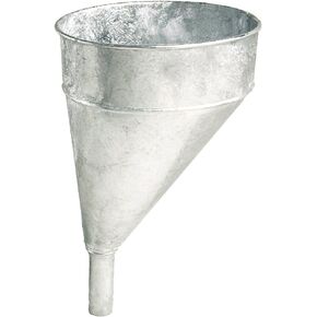 LubriMatic 75-002 Offset Galvanized Steel Funnel - 5 Quart, Silver
