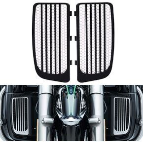 Pair Motorcycle Accessory: Radiator Grills & Screens For Harley Twin Cooled 2014-2023,Black