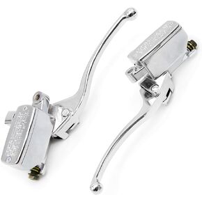 1" 25mm Brake Master Cylinder Set Motorcycle Hand Levers Replacement for Honda, Suzuki, Yamaha, and Kawasaki, Left & Right Set Clutch Lever