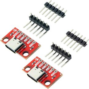 2pcs USB Type C Breakout Board 6 Pins 150mils 2CC Female Connector PCB Converter Board