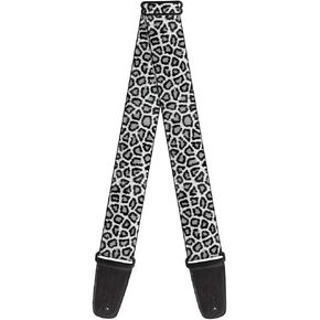Buckle-Down Guitar Strap Leopard White 2 Inches Wide (GS-W31203)