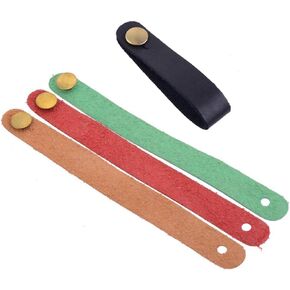 4 Pieces PU-Leather Guitar Headstock Strap Tie Guitar Neck Strap Button Headstock Adapter