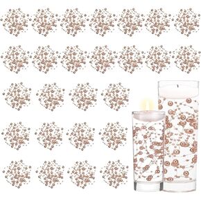 26 Pcs Artificial Pearl String for Floating Candle Set Faux Pearls Beads String for Centerpieces Table Decoration Vases Filler Wedding Birthday Home Decor Party Holiday(Gold)