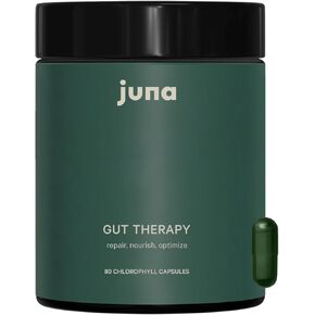 Juna Gut Therapy: Advanced Gut Support with Probiotic, Prebiotic & Postbiotic - Glutamine, Ginseng, Rhodiola & Reishi - Digestive Health, Mood Support & Mental Clarity Formula (80 Caps)