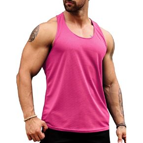 Babioboa Men's Tank Tops Gym Muscle Shirts Mesh Quick Dry Bodybuilding Sleeveless T-Shirt Y-Back Workout Sports Fitness