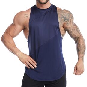 Elastic Workout Gym Muscle Sleeveless Shirts Athletic Lightweight Jogging Tank Tops for Men T74