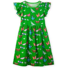 HILEELANG Little to Big Girl Short Sleeve Dress Easter Summer Cotton Casual Tunic Shirt Dresses