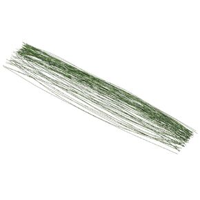 PATIKIL 30 Gauge 14" Floral Stem Wire, 100 Pcs Paper Wrapped Iron Artificial Flower Stem Accessories for DIY Bouquet Stem and Craft Decoration, Silver Tone