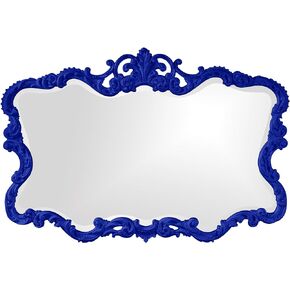 Howard Elliott Antiqued Talida Mirror, Ornate Mirror for Wall Focal Point, Rectangular Vanity Bedroom Wall Mounted Mirror,Resin Frame, Glossy Black, 27 Inch x 38 Inch x 1 Inch
