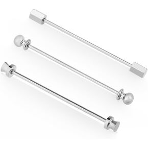 Wynameleri Mens Shirt Collar Bars Pins Clips Clasps Silver Tone and Gold Tone Set 3 PCS Business Gift 60mm