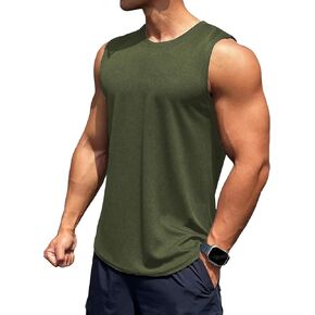Men's Workout Tank Tops Quick Dry Sleeveless Shirts for Men Muscle Moisture Wicking Bodybuilding Gym Lightweight