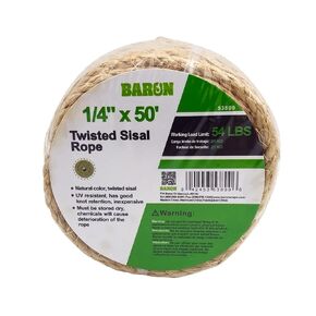 Rope SISAL Twisted 1/4INX50FT 53800