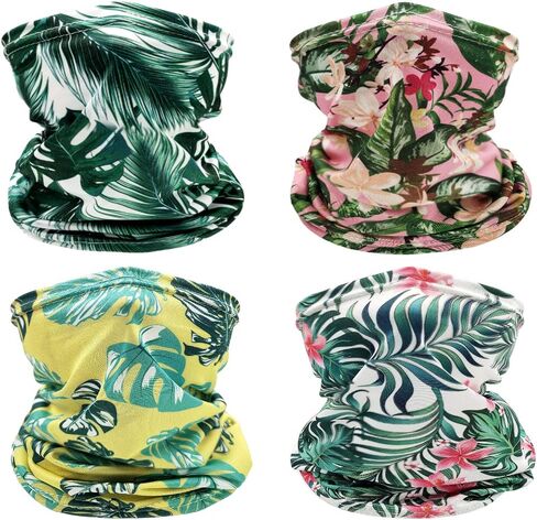 4 Pack Kids Neck Gaiter Warmers Summer Face Bandana Cover for Children Face Scarf Headwear Balaclava for Boys Girls in Saudi Arabia