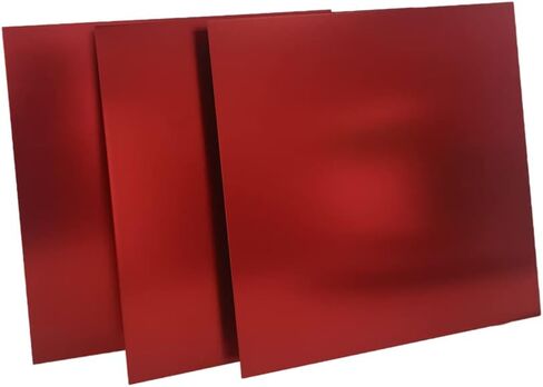 3 قطعة من لوحة الألومنيوم الأحمر 200x200 مللي متر لوحة الألومنيوم الأكسدة لتقوم بها بنفسك المواد الليزر قطع الإطار لوحة معدنية سمك 1 مللي متر in Kuwait