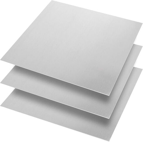 صفائح الألمنيوم المعدنية، ZEONHAK 3 قطع 6061 T651 12 × 12 × 0.06 بوصة لوحة ألومنيوم مسطحة مسطحة مغطاة بطبقة واقية، قابلة للمعالجة بالحرارة ومقاومة للتآكل in Kuwait